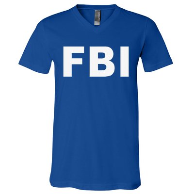 FBI Halloween Costume Federal Law Enforcement V-Neck T-Shirt