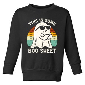 Funny Halloween Cool Boo Ghost Costume This Is Some Boo Sheet Toddler Sweatshirt