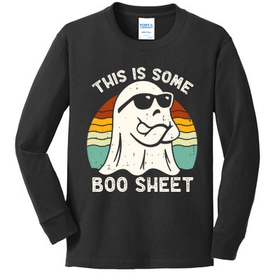 Funny Halloween Cool Boo Ghost Costume This Is Some Boo Sheet Kids Long Sleeve Shirt