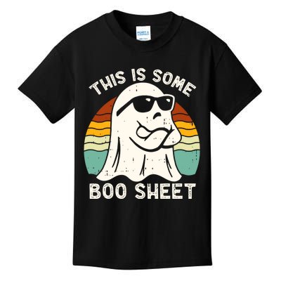 Funny Halloween Cool Boo Ghost Costume This Is Some Boo Sheet Kids T-Shirt