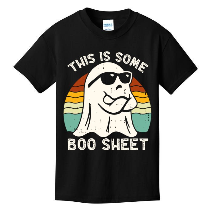 Funny Halloween Cool Boo Ghost Costume This Is Some Boo Sheet Kids T-Shirt