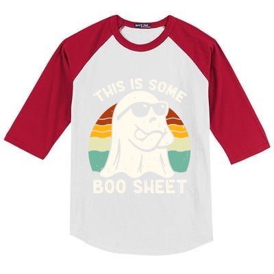 Funny Halloween Cool Boo Ghost Costume This Is Some Boo Sheet Kids Colorblock Raglan Jersey