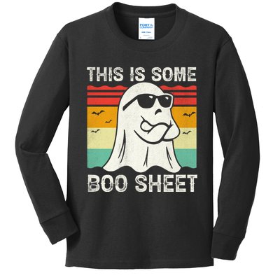 Funny Halloween Cool Boo Ghost Costume This Is Some Boo Sheet Kids Long Sleeve Shirt