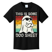 Funny Halloween Cool Boo Ghost Costume This Is Some Boo Sheet Kids T-Shirt