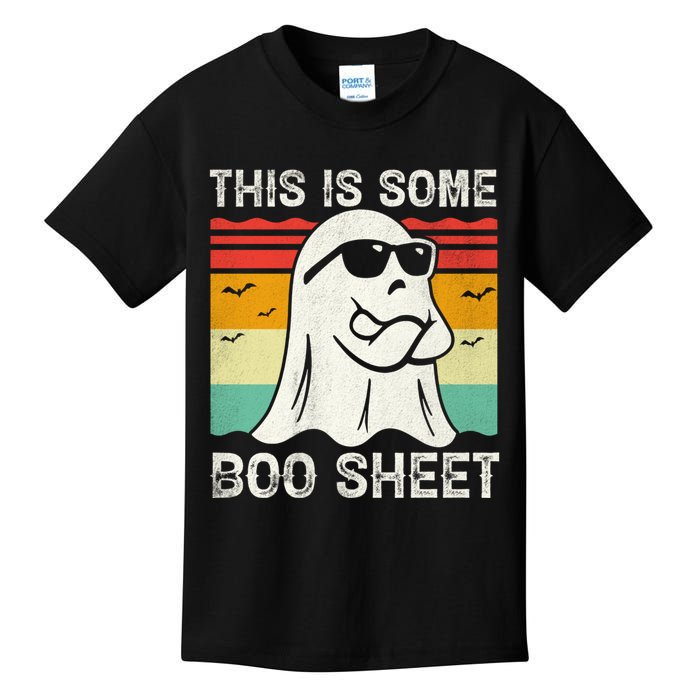 Funny Halloween Cool Boo Ghost Costume This Is Some Boo Sheet Kids T-Shirt