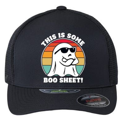 Funny Halloween Cool Boo Ghost Costume This Is Some Boo Sheet Flexfit Unipanel Trucker Cap