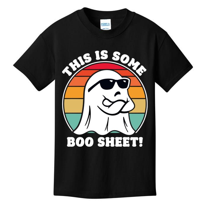 Funny Halloween Cool Boo Ghost Costume This Is Some Boo Sheet Kids T-Shirt