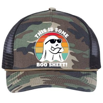 Funny Halloween Cool Boo Ghost Costume This Is Some Boo Sheet Retro Rope Trucker Hat Cap