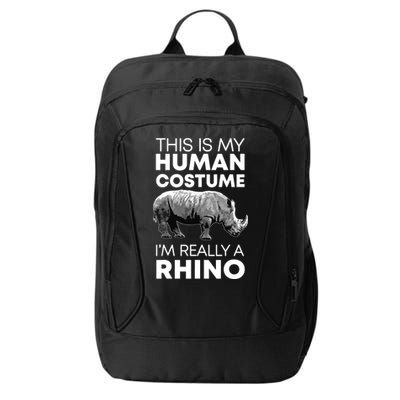 Funny Human Costume Rhino Vintage Rhinoceros Love City Backpack