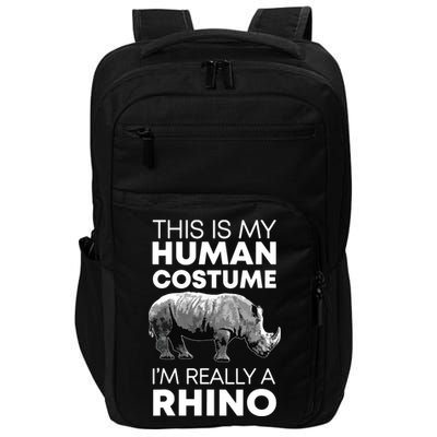 Funny Human Costume Rhino Vintage Rhinoceros Love Impact Tech Backpack