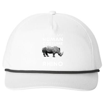 Funny Human Costume Rhino Vintage Rhinoceros Love Snapback Five-Panel Rope Hat