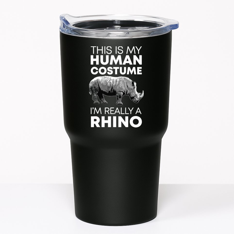 Funny Human Costume Rhino Vintage Rhinoceros Love Tumbler