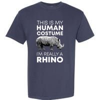 Funny Human Costume Rhino Vintage Rhinoceros Love Garment-Dyed Heavyweight T-Shirt