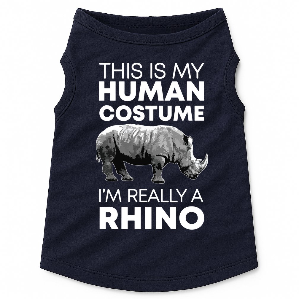 Funny Human Costume Rhino Vintage Rhinoceros Love Doggie Tank