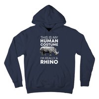 Funny Human Costume Rhino Vintage Rhinoceros Love Hoodie