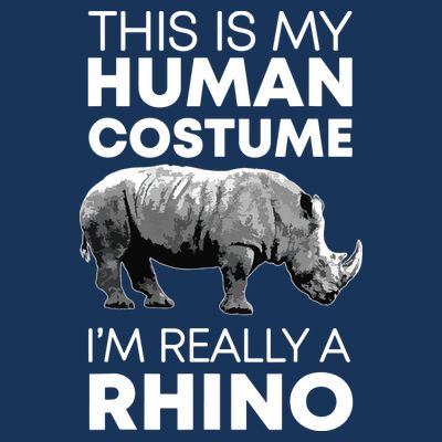 Funny Human Costume Rhino Vintage Rhinoceros Love T-Shirt