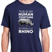 Funny Human Costume Rhino Vintage Rhinoceros Love Adult ChromaSoft Performance T-Shirt