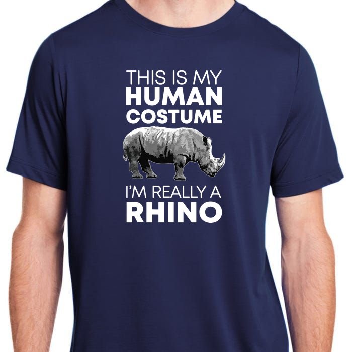 Funny Human Costume Rhino Vintage Rhinoceros Love Adult ChromaSoft Performance T-Shirt