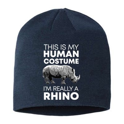 Funny Human Costume Rhino Vintage Rhinoceros Love Sustainable Beanie