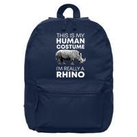 Funny Human Costume Rhino Vintage Rhinoceros Love 16 in Basic Backpack