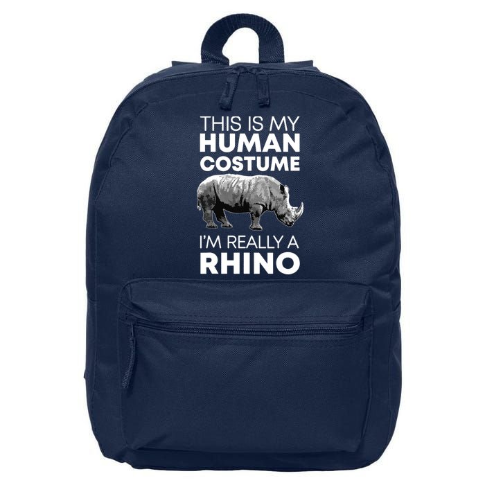 Funny Human Costume Rhino Vintage Rhinoceros Love 16 in Basic Backpack