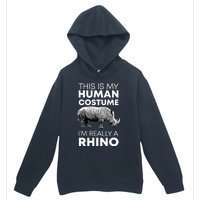 Funny Human Costume Rhino Vintage Rhinoceros Love Urban Pullover Hoodie