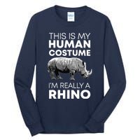 Funny Human Costume Rhino Vintage Rhinoceros Love Tall Long Sleeve T-Shirt