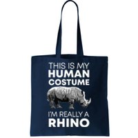 Funny Human Costume Rhino Vintage Rhinoceros Love Tote Bag