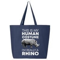 Funny Human Costume Rhino Vintage Rhinoceros Love 25L Jumbo Tote