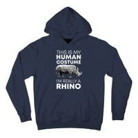 Funny Human Costume Rhino Vintage Rhinoceros Love Tall Hoodie