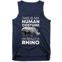 Funny Human Costume Rhino Vintage Rhinoceros Love Tank Top