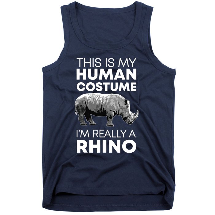 Funny Human Costume Rhino Vintage Rhinoceros Love Tank Top