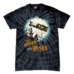 Funny Halloween Camping Witches With Hitches Tie-Dye T-Shirt