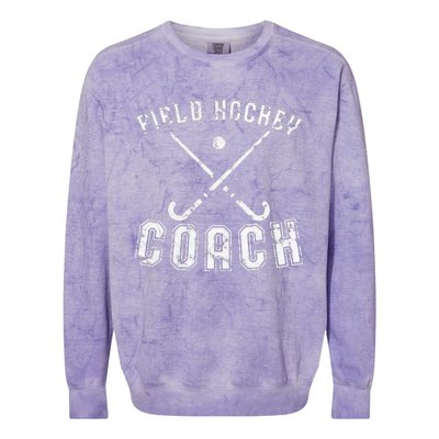 Field Hockey Coach Gifts Distressed Field Hockey Coach Colorblast Crewneck Sweatshirt