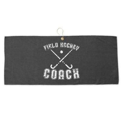 Field Hockey Coach Gifts Distressed Field Hockey Coach Large Microfiber Waffle Golf Towel