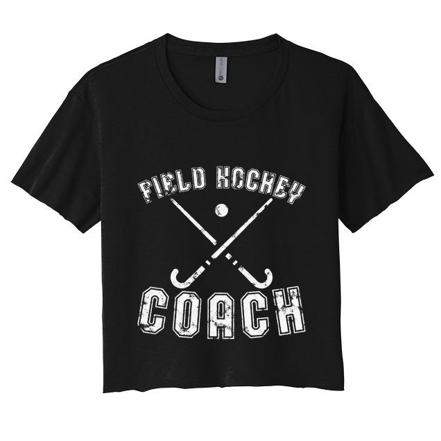 Field Hockey Coach Gifts Distressed Field Hockey Coach Crop Top