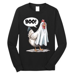 Funny Halloween Chicken Boo Spooky Chicken Halloween Costume Long Sleeve Shirt