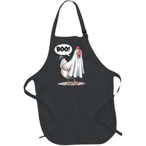 Funny Halloween Chicken Boo Spooky Chicken Halloween Costume Full-Length Apron With Pockets