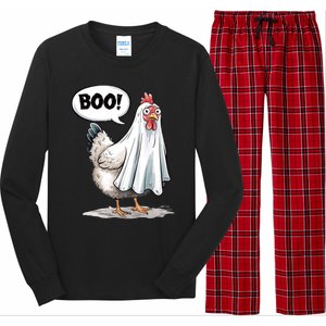 Funny Halloween Chicken Boo Spooky Chicken Halloween Costume Long Sleeve Pajama Set