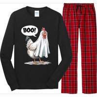 Funny Halloween Chicken Boo Spooky Chicken Halloween Costume Long Sleeve Pajama Set