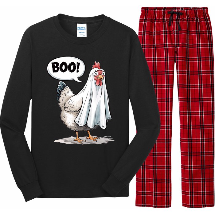 Funny Halloween Chicken Boo Spooky Chicken Halloween Costume Long Sleeve Pajama Set