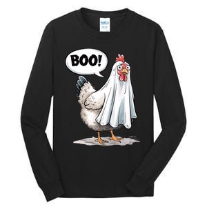 Funny Halloween Chicken Boo Spooky Chicken Halloween Costume Tall Long Sleeve T-Shirt