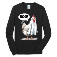 Funny Halloween Chicken Boo Spooky Chicken Halloween Costume Tall Long Sleeve T-Shirt