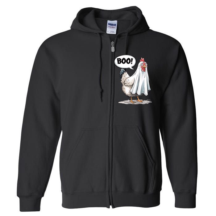 Funny Halloween Chicken Boo Spooky Chicken Halloween Costume Full Zip Hoodie