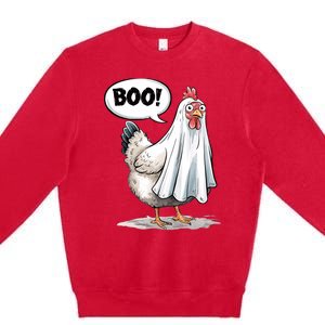 Funny Halloween Chicken Boo Spooky Chicken Halloween Costume Premium Crewneck Sweatshirt