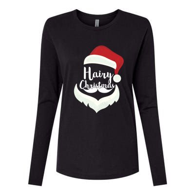 Funny Hairy Christmas Santa Hat Merry Holiday Beard Dad Gift Great Gift Womens Cotton Relaxed Long Sleeve T-Shirt