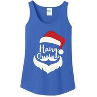 Funny Hairy Christmas Santa Hat Merry Holiday Beard Dad Gift Great Gift Ladies Essential Tank