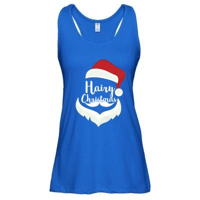 Funny Hairy Christmas Santa Hat Merry Holiday Beard Dad Gift Great Gift Ladies Essential Flowy Tank