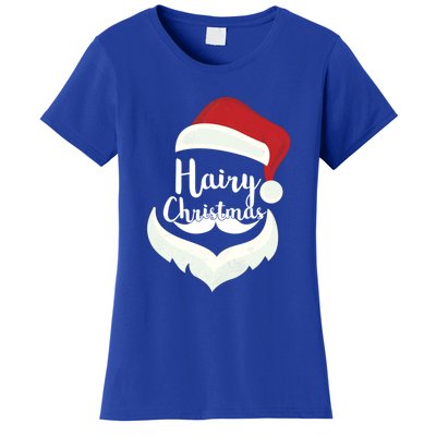 Funny Hairy Christmas Santa Hat Merry Holiday Beard Dad Gift Great Gift Women's T-Shirt