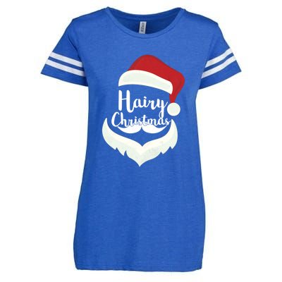 Funny Hairy Christmas Santa Hat Merry Holiday Beard Dad Gift Great Gift Enza Ladies Jersey Football T-Shirt